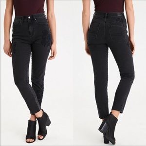 American Eagle Floral Mom Jeans